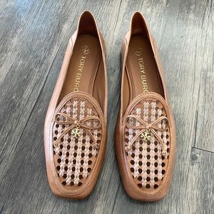 Tory Burch Tory Charm Woven Leather Loafers